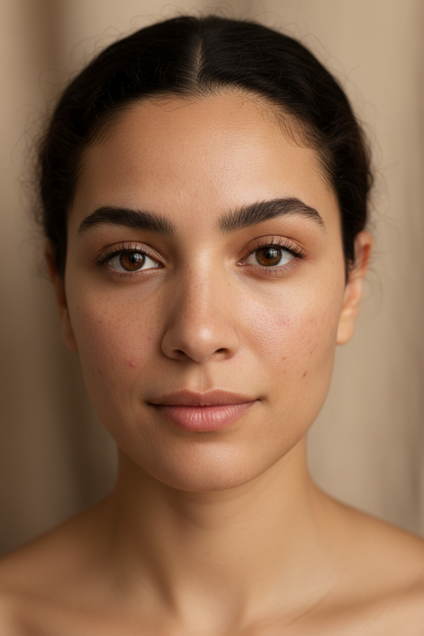 Before – Natural skin with hyperpigmentation